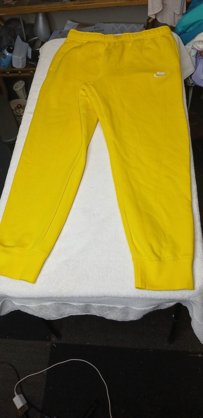 Nike Kids Yellow Fleece Joggers with Small Logo